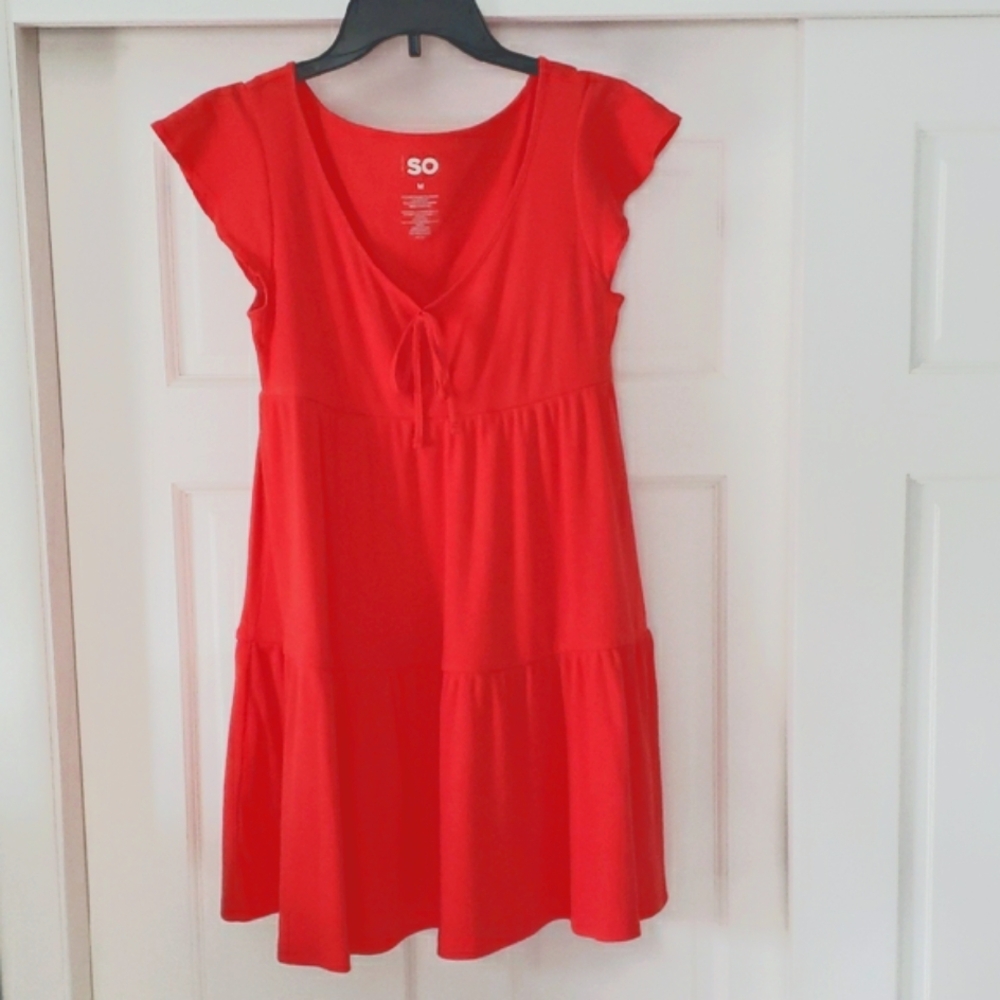 SO Coral Baby Doll Dress